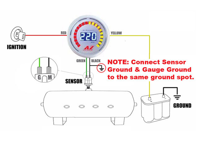 AIR-ZENITH DIGITAL PRESSURE GAUGE SMOKE FACE